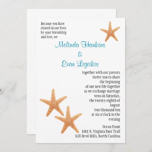 Faire-part de mariage (Devant / Derrière)