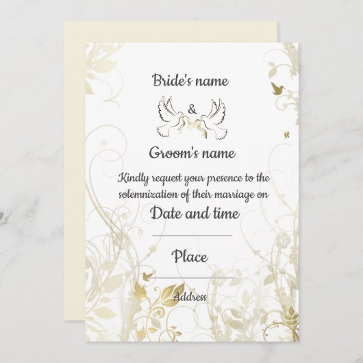 faire-part de mariage (Devant / Derrière)