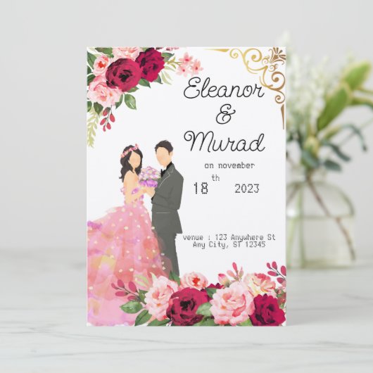 faire-part de mariage (Debout devant)