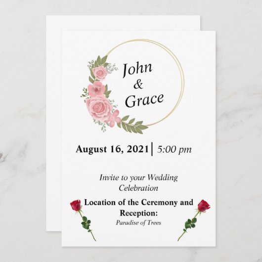 Faire-part de mariage (Devant / Derrière)