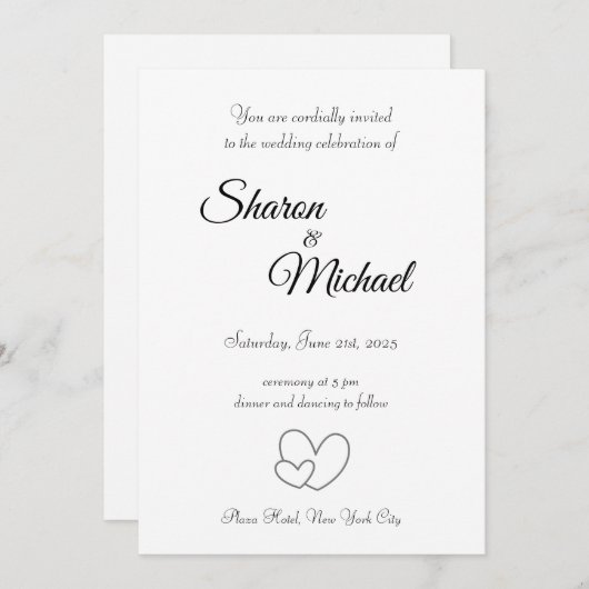 Faire-part de mariage (Devant / Derrière)