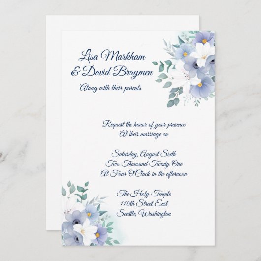 Faire-part de mariage (Devant / Derrière)