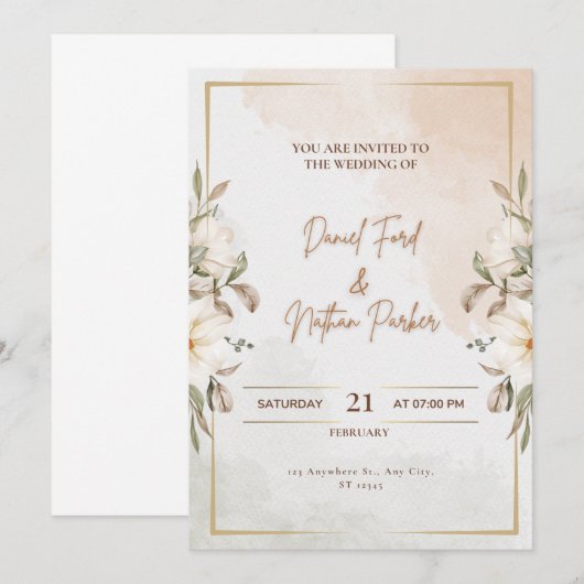 Faire-part de mariage (Devant / Derrière)