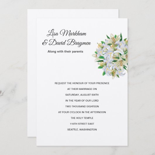 Faire-part de mariage (Devant / Derrière)