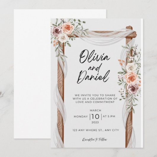 Faire-part de mariage (Devant / Derrière)