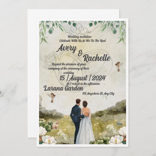 Faire-part de mariage (Devant / Derrière)