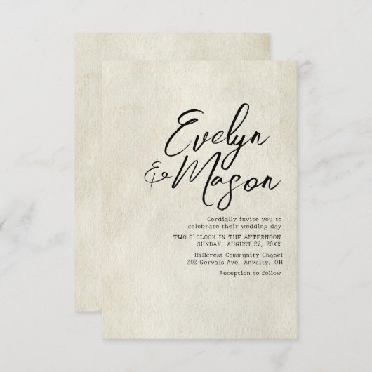 Faire-part de mariage (Devant / Derrière)