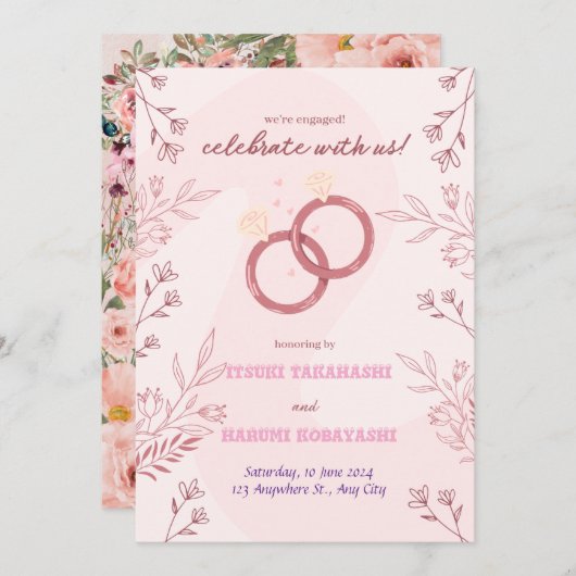 Faire-part de mariage (Devant / Derrière)