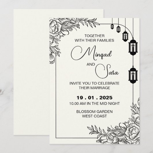 Faire-part de mariage (Devant / Derrière)