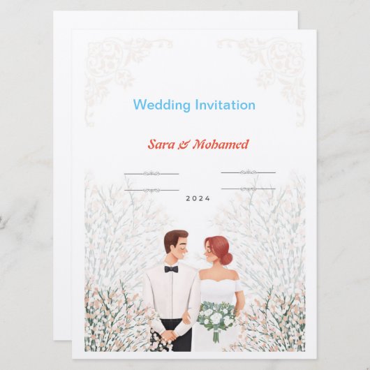 Faire-part de mariage — (Devant / Derrière)