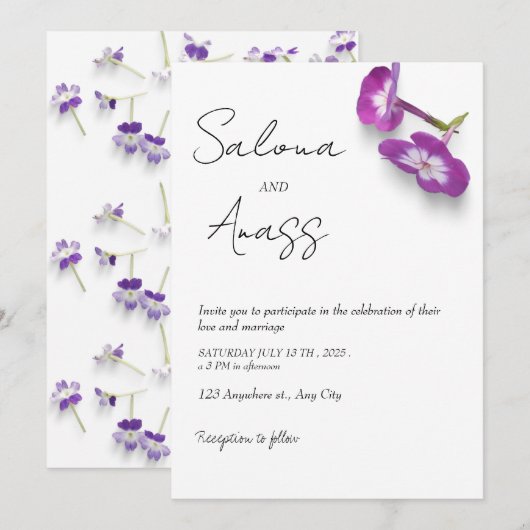 Faire-part de mariage (Devant / Derrière)