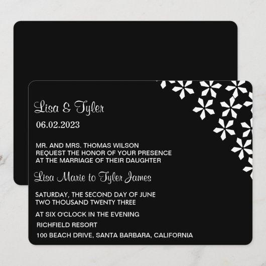 Faire-part de mariage (Devant / Derrière)