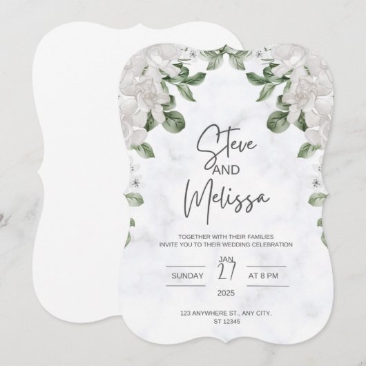 Faire-part de mariage (Devant / Derrière)