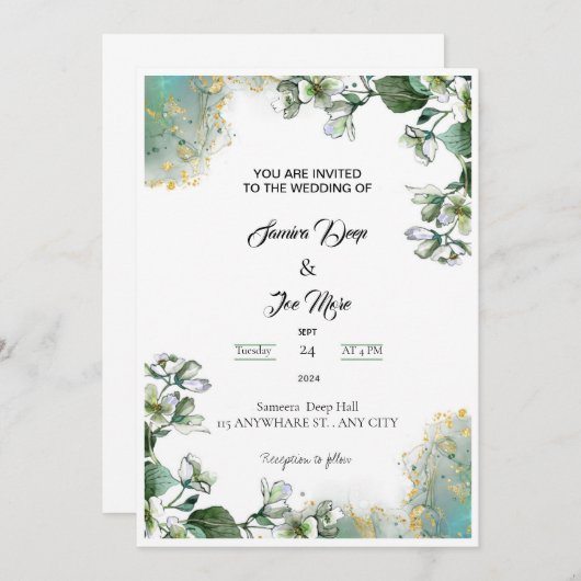 Faire-part de mariage (Devant / Derrière)