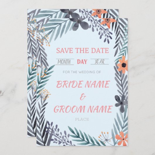 Faire-part de mariage (Devant / Derrière)