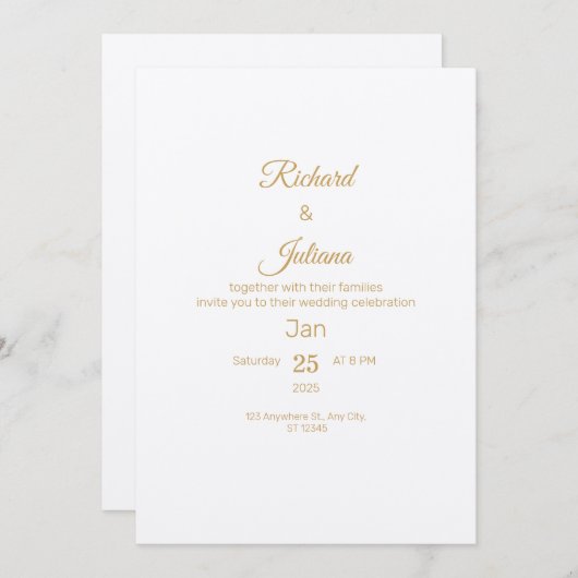 Faire-part de mariage (Devant / Derrière)