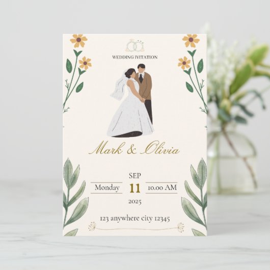 faire-part de mariage (Debout devant)