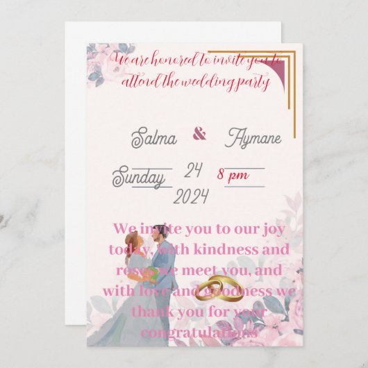 faire-part de mariage (Devant / Derrière)