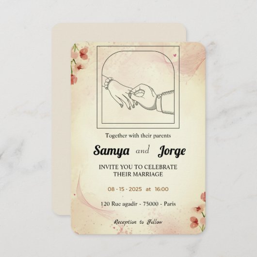 Faire-part de mariage (Devant / Derrière)