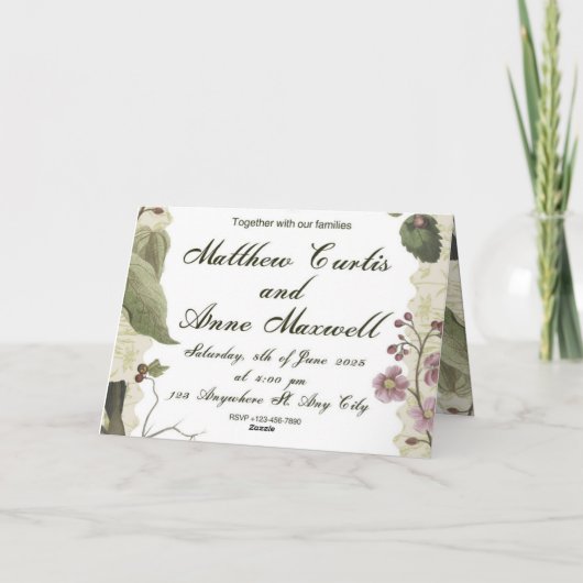 faire-part de mariage (Dos)