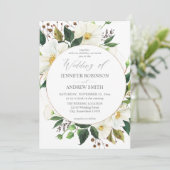 Faire-part de mariage 1 Fleurs blanches et verdure (Debout devant)