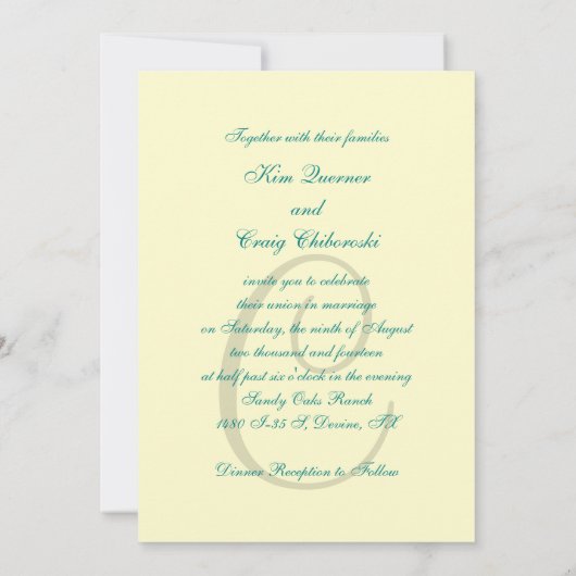 Faire-part de mariage 1 - Monterey (Dos)