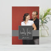 Faire-part de mariage 2 de photo de monogramme de (Debout devant)