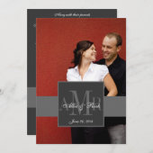 Faire-part de mariage 2 de photo de monogramme de (Devant / Derrière)