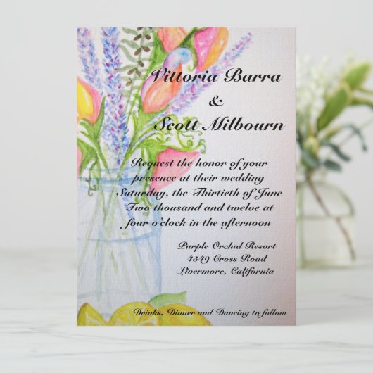 Faire-part de mariage #2 de pot de maçon (Debout devant)