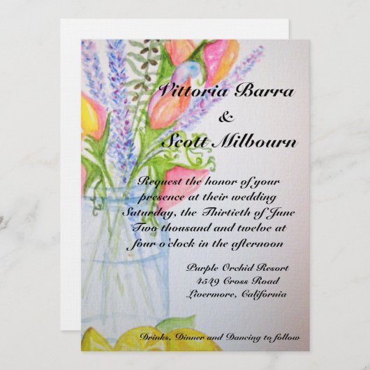 Faire-part de mariage #2 de pot de maçon (Devant / Derrière)