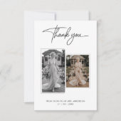 Faire-part de Mariage 3 Photos Calligraphie Modern (Devant)