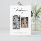 Faire-part de Mariage 3 Photos Calligraphie Modern (Debout devant)