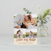 Faire-part de mariage 3 photos Ivory Script Sauveg (Debout devant)