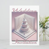 Faire-part de mariage 3D Couple dansant sur leur g (Debout devant)