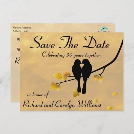 Faire-part de Mariage 50e Anniversaire Petits Amou (Devant / Derrière)