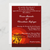 Faire-part de mariage 5 x 7 Coucher de soleil roug (Devant / Derrière)