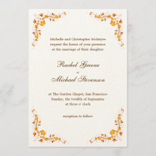 Faire-part de mariage 5 x de feuillage d'automne