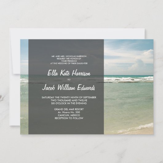Faire-part de mariage 5x7 // Collection de plage m (Devant)