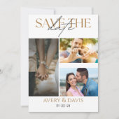 Faire-part de mariage à 3 photos en collage Save T (Devant)