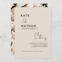 Faire-part de mariage à aquarelle rose pâle