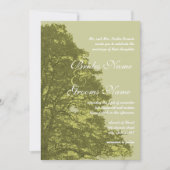 Faire-part de mariage à arbre vert (Devant)