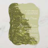 Faire-part de mariage à arbre vert (Devant / Derrière)