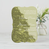 Faire-part de mariage à arbre vert (Debout devant)