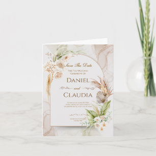 Faire-part de mariage à arch floral séché avec de
