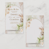 Faire-part de mariage à arch floral séché avec de (Devant / Derrière)