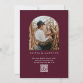 Faire-part de mariage à arche bordeaux foncé | Pho (Dos)