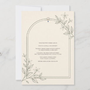 Faire-part de mariage à arche botanique moderne