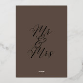 Faire-part de mariage à arche classique marron ave (Verso)