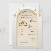Faire-part de mariage à arche dorée Luxe – Mode él (Devant)