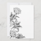 Faire-part de mariage à arche floral noir et blanc (Dos)